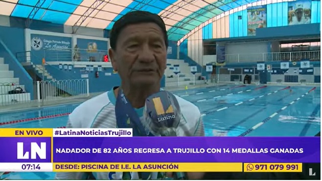 ¡Orgullo peruano!: nadador de 82 años ganó 14 medallas en torneo internacional de Colombia