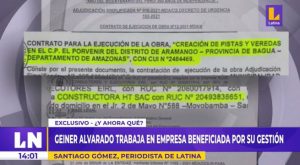 Geiner Alvarado labora en empresa que fue beneficiada en su gestión