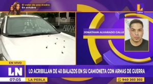 La Perla: acribillan a hombre de 40 balazos en su camioneta con armas de guerra