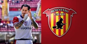Gianluca Lapadula anoto un gol en la victoria del Cagliari ante su ex equipo, el Benevento