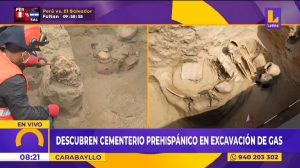 Carabayllo: hacían excavaciones de gas y descubren huesos, cráneos y fardos de cementerio prehispánico