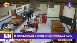 Villa El Salvador: delincuentes asaltaron en un minuto a comensales de un chifa