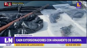 San Juan de Lurigancho: caen tres presuntos extorsionadores con rifle, granada y pistolas