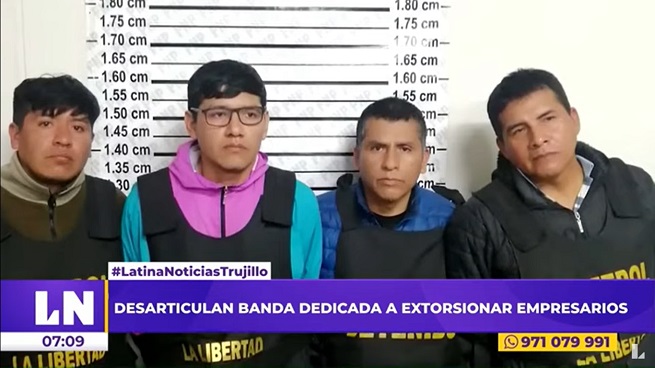 Detienen a 4 presuntos extorsionadores en operativos de Virú y Trujillo
