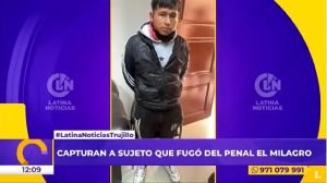Trujillo: recapturan a preso que fugó del penal El Milagro y lo hallan con una joven desaparecida