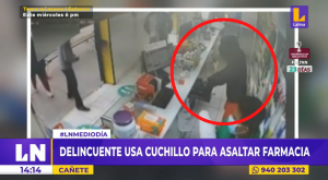 Cañete: delincuente amenaza con cuchillo a trabajadores de farmacia