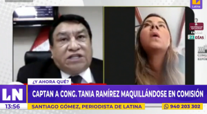 Congresista Ramírez es captada maquillándose durante Comisión