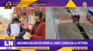 La Victoria: ancianos caen en zanja de dos metros y salvan de morir