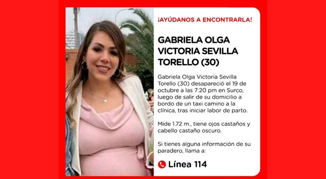 Madre embarazada desaparece en taxi: todo el Perú la busca