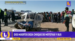 Puno: dos muertos dejó el choque de mototaxi y bus