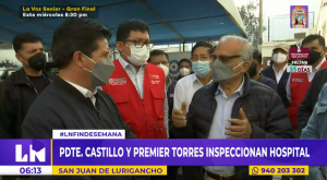 Pedro Castillo y Aníbal Torres inspeccionaron hospital de SJL