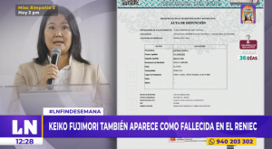 Keiko Fujimori también aparece como ‘fallecida’ en sistema de Reniec