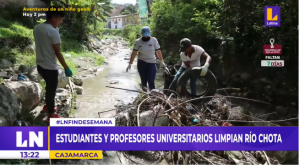 Cajamarca: Más de 300 jóvenes estudiantes recogen basura de río en Chota