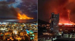 Puno: registran incendio en las islas flotantes de los Uros del lago Titicaca