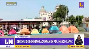 La Victoria: más de 60 ronderos acampan en la Plaza Manco Cápac