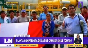 Cusco: planta compresora de Camisea sigue tomada por manifestantes