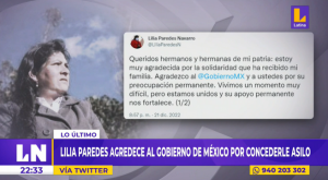 Lilia Paredes: «Agradezco al Gobierno de México la preocupación permanente»