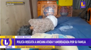 Iquitos: policía rescata a anciana que fue atada y amordazada por familiares