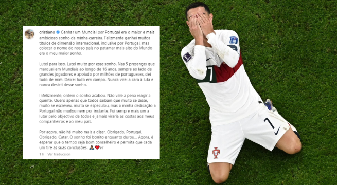 La emotiva carta de Cristiano Ronaldo tras su último mundial con Portugal