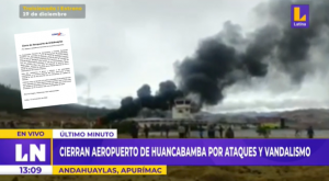 Cierran aeropuerto de Huancabamba tras enfrentamientos y actos de vandalismo