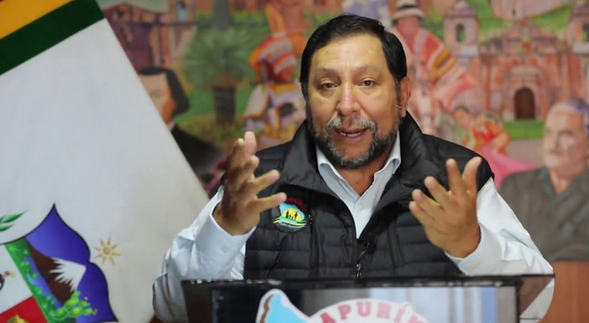 Gobernador de Apurímac pide renuncia de Dina Boluarte y adelanto de elecciones