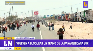 Ica: manifestantes en contra de Dina Boluarte mantienen bloqueada la Panamericana Sur