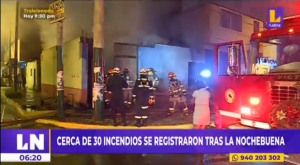 Bomberos atendieron cerca de 30 incendios en Lima y Callao tras la Nochebuena