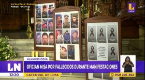 Catedral de Lima ofrece misa por fallecidos durante manifestaciones contra Boluarte