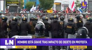 Manifestante está grave tras impacto de objeto en protestas del Centro de Lima