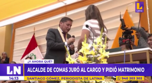 Nuevo alcalde de Comas pidió matrimonio en ceremonia de juramentación