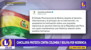 Cancillería protesta contra Colombia y Bolivia por injerencia en asuntos internos del país