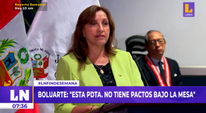 Dina Boluarte: «Esta presidenta no tiene pactos ni acuerdos bajo la mesa»