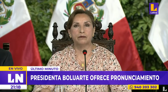 Dina Boluarte descarta renunciar y afirma que situación en el país está controlada