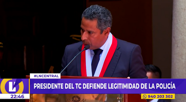 Presidente del Tribunal Constitucional defiende legitimidad de la Policía en protestas