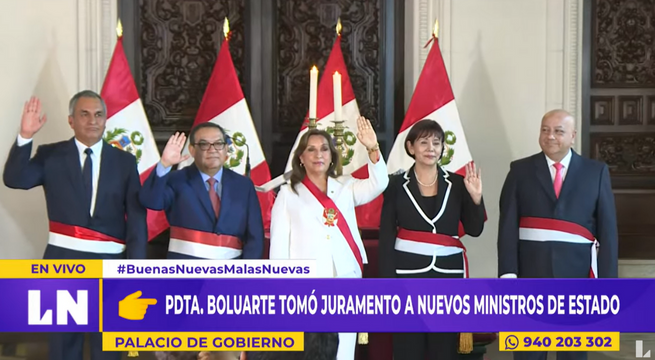 Dina Boluarte toma juramento a nuevos ministros de Trabajo, Interior y Mujer