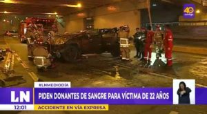 Accidente en Vía Expresa: piden donantes de sangre para víctima de 22 años