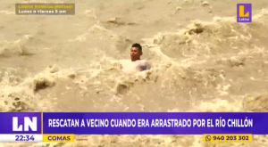 Hombre casi es arrastrado cuando ingresó al río Chillón