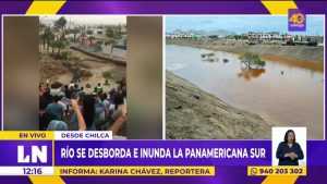 Río Chilca se desborda e inunda la Panamericana Sur