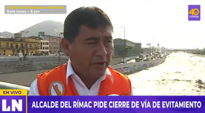 Alcalde del Rímac pide el cierre de la Vía de  Evitamiento ante crecida del río