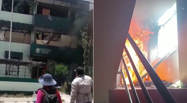 Puno: vándalos atacan e incendian comisaría de Juli, en Chucuito