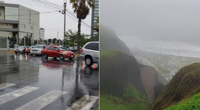 Se registra intensa lluvia en varios distritos de Lima a causa del ciclón Yaku