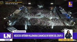 Grupo 5: locales de venta en el concierto registraron más de dos millones y medio de soles, según SUNAT