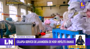 Colapsa servicio de lavandería del Hospital Hipólito Unanue y ropa sucia se acumula