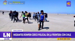 Migrantes con hijos en brazos se enfrentaron a la Policía en frontera con Chile