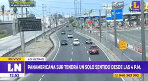 Panamericana Sur tendrá un solo sentido este domingo desde las 4 p.m.