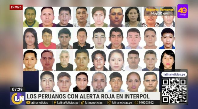 ¿Cuántos peruanos con alerta roja son los más buscados por la Interpol?