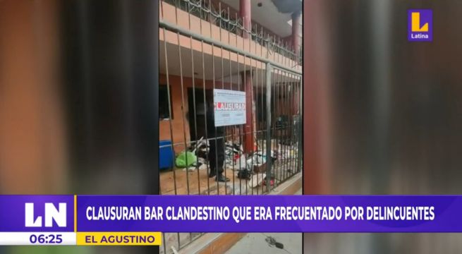 El Agustino: clausuran bar clandestino visitado por delincuentes