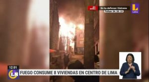 Incendio consume ocho viviendas en el Centro de Lima 