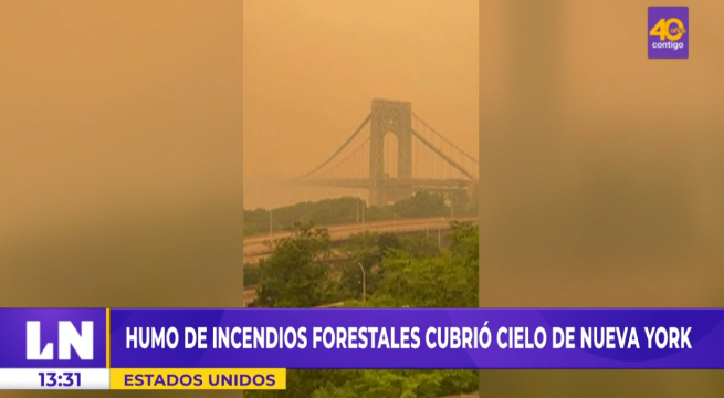 Humo de incendios forestales cubre de color naranja el cielo de Nueva York 