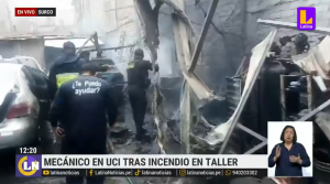 Surco: mecánico fue ingresado a UCI tras incendio en taller